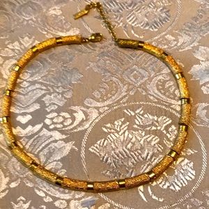 Vintage Napier brushed/polished gold plated choker EUC